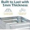 Sunnydaze 11.75″ H Raised Metal Garden Bed – Galvanized Raised Garden Bed Outdoor for Vegetables and Flowers – Silver – Square