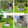 Sunnydaze 11.75″ H Raised Metal Garden Bed – Galvanized Raised Garden Bed Outdoor for Vegetables and Flowers – Silver – Square
