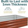 Sunnydaze 11.75″ H Raised Metal Garden Bed – Galvanized Raised Garden Bed Outdoor for Vegetables and Flowers – Woodgrain – 4′ x 3′ Rectangle