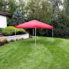 Sunnydaze 12 x 12-Foot Premium Pop-Up Canopy with Rolling Carry Bag – Straight Leg Folding Outdoor Shade Shelter – Red(Red)