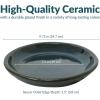 Sunnydaze 12-Inch Ceramic Plant Saucers – Plant Drip Trays for Outdoor Planter Flower Pot Drainage – Set of 2 – Imperial Blue(Forest Lake Green)