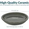 Sunnydaze 12-Inch Ceramic Plant Saucers – Plant Drip Trays for Outdoor Planter Flower Pot Drainage – Set of 2 – Imperial Blue(Gray)
