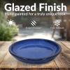 Sunnydaze 12-Inch Ceramic Plant Saucers – Plant Drip Trays for Outdoor Planter Flower Pot Drainage – Set of 2 – Imperial Blue(Imperial Blue)