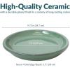 Sunnydaze 12-Inch Ceramic Plant Saucers – Plant Drip Trays for Outdoor Planter Flower Pot Drainage – Set of 2 – Imperial Blue(Seafoam)