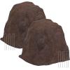Sunnydaze 14” H Polyresin Faux Landscape Rock Cover – Lightweight Fake Rock Well Pump Cover for Outside – Gray – 2-Pack(Brown)