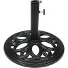 Sunnydaze 17lb Cast Iron Patio Umbrella Base – Heavy-Duty Square Metal Outdoor Market Umbrella Stand for Outside – 17-Inch – Black – Modern Geometric(Black)
