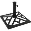 Sunnydaze 17lb Cast Iron Patio Umbrella Base – Heavy-Duty Square Metal Outdoor Market Umbrella Stand for Outside – 17-Inch – Black – Modern Geometric(Black)