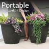 Sunnydaze 24-Inch Anjelica Large Plastic Pot for Plants – Double-Walled Outdoor Polyresin Round Planter Porch Pot with Drillable Drainage Holes – Rust – 4pk(Sable)