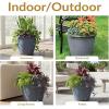 Sunnydaze 24-Inch Anjelica Large Plastic Pot for Plants – Double-Walled Outdoor Polyresin Round Planter Porch Pot with Drillable Drainage Holes – Rust – 4pk(Slate)