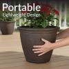 Sunnydaze 24-Inch Anjelica Large Plastic Pot for Plants – Double-Walled Outdoor Polyresin Round Planter Porch Pot with Drillable Drainage Holes – Rust – 4pk(Rust)