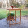 Sunnydaze 2-Person Solid Teak Wood Square Patio Bar Table – for Indoor or Outdoor Use – 31″ Square x 43.5″ H