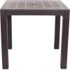 Sunnydaze 31-Inch Square Plastic Indoor/Outdoor Dining Table – Brown