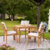 Sunnydaze 33.75″ W Outdoor Dining Table for 4 – Rodanthe Acacia Wood Outdoor Table for Patio – Square – Natural Oil Finish – Seats 4 People