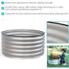 Sunnydaze 35.5-Inch Round Metal Raised Garden Bed – Galvalume Steel Garden Bed with Rubber Edge Trim – Silver(Silver)