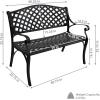 Sunnydaze 39-Inch Outdoor Bench for Patio or Park – Metal Garden Bench for Outdoors – Front Porch or Backyard Seat for Two – Black