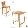 Sunnydaze 3-Piece Teak Wood Bar-Height Patio Table Set – Outdoor Bar Table and Chairs – for Balcony, Home Bar, or Deck