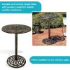 Sunnydaze 40-Inch H Cast Iron Bar Height Patio Table – 26-Inch Tabletop Diameter – Bronze Color