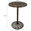 Sunnydaze 40-Inch H Cast Iron Bar Height Patio Table – 26-Inch Tabletop Diameter – Bronze Color