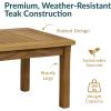 Sunnydaze 45-Inch Solid Teak Rectangular Outdoor Coffee Table – Patio Coffee Table for Outside – Light Brown Wood Stain Finish