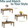 Sunnydaze 45-Inch Solid Teak Rectangular Outdoor Coffee Table – Patio Coffee Table for Outside – Light Brown Wood Stain Finish