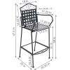 Sunnydaze 47.5-Inch H Wrought Iron Outdoor Bar Chairs with Scrolling Design – Set of 2 – Black