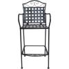 Sunnydaze 47.5-Inch H Wrought Iron Outdoor Bar Chairs with Scrolling Design – Set of 2 – Black
