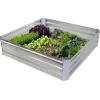 Sunnydaze 47″ W x 47″ D x 12″ H Silver Galvanized Raised Garden Bed and 6-Pack Chicken Wire Plant Protector Cages