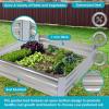 Sunnydaze 47″ W x 47″ D x 12″ H Silver Galvanized Raised Garden Bed and 6-Pack Chicken Wire Plant Protector Cages