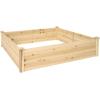 Sunnydaze 48 Inches Square x 12 Inches H Outdoor Wood Raised Garden Bed and 24 Inches W x 48.25 Inches D x 12.25 Inches H Rectangle Outdoor Wood Raised Garden Bed Bundle
