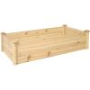 Sunnydaze 48 Inches Square x 12 Inches H Outdoor Wood Raised Garden Bed and 24 Inches W x 48.25 Inches D x 12.25 Inches H Rectangle Outdoor Wood Raised Garden Bed Bundle