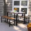 Sunnydaze 4-Person Solid Wood Rectangle Patio Dining Table – for Indoor or Outdoor Use – 47.25″ W x 31.25″ D