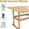 Sunnydaze 57″ W Acacia Wood Outdoor Table for 6 – Hatteras Outdoor Dining Table with Umbrella Hole for Patio – Rectangular – Solid Wood