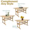 Sunnydaze 57″ W Acacia Wood Outdoor Table for 6 – Hatteras Outdoor Dining Table with Umbrella Hole for Patio – Rectangular – Solid Wood