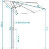 Sunnydaze 9-Foot Half Patio Umbrella with Solar LED Lights(Navy Blue)