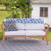 Sunnydaze Acacia Outdoor Loveseat for Patio – Bodie Patio Loveseat Sofa – 2-Seater Outdoor Sofa for Balcony – Porch Couch with Cushions