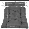 Sunnydaze Andrei 2-Person Egg Chair Cushion Replacement – 3-Piece Double Egg Chair Outdoor Cushion and Pillow Set – Dark Gray