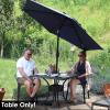 Sunnydaze Cast Aluminum Patio Dining Table with Umbrella Hole – 35-Inch Square – Black