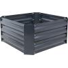 Sunnydaze Dark Gray Corrugated Galvanized Steel 40.5-Inch x 11.75-Inch Hexagon and 24-Inch x 11.75-Inch Square Raised Metal Garden Bed Bundle
