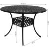 Sunnydaze Decorative Crossweave Cast Aluminum Patio Dining Table with Umbrella Hole – 41-Inch Diameter