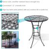 Sunnydaze Elegant Black Wrought Iron Bar Table – 30-Inch Diameter x 39.5 Inches Tall – Dining Table Only