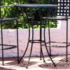 Sunnydaze Elegant Black Wrought Iron Bar Table – 30-Inch Diameter x 39.5 Inches Tall – Dining Table Only