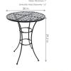 Sunnydaze Elegant Black Wrought Iron Bar Table – 30-Inch Diameter x 39.5 Inches Tall – Dining Table Only