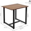 Sunnydaze European Chestnut Wooden Adirondack Side Table – Square Outdoor End Table for Patio with Steel Frame – 20-Inch – Brown