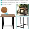 Sunnydaze European Chestnut Wooden Adirondack Side Table – Square Outdoor End Table for Patio with Steel Frame – 20-Inch – Brown