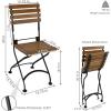 Sunnydaze European Chestnut Wooden Folding Dining Chair – for Indoor or Outdoor Use – Set of 2(2)