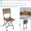 Sunnydaze European Chestnut Wooden Folding Dining Chair – for Indoor or Outdoor Use – Set of 2(2)