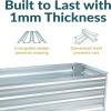 Sunnydaze Galvanized Raised Garden Bed – Metal Raised Bed for Gardening – Outdoor Planter Box for Flowers, Plants, and Vegetables – Silver – 47″ W x 23″ D x 24″ H Rectangle