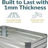 Sunnydaze Galvanized Raised Garden Bed – Metal Raised Bed for Gardening – Outdoor Planter Box for Flowers, Plants, and Vegetables – Silver – 48″ W x 24″ D x 12″ H Rectangle