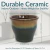 Sunnydaze Large Ceramic Plant Pot – Round Outdoor Glazed Ceramic Planter Pot with Drainage – Studio – Imperial Blue – 18.5″(Forest Lake Green)