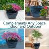 Sunnydaze Large Ceramic Plant Pot – Round Outdoor Glazed Ceramic Planter Pot with Drainage – Studio – Imperial Blue – 18.5″(Galaxy Blue)